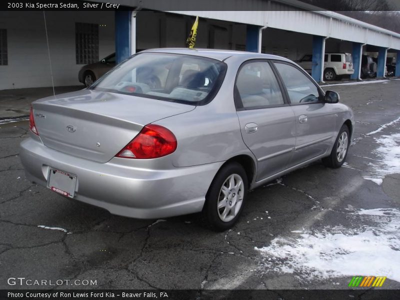 Silver / Grey 2003 Kia Spectra Sedan