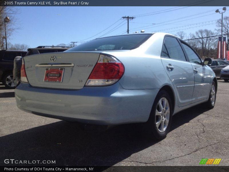Sky Blue Pearl / Gray 2005 Toyota Camry XLE V6
