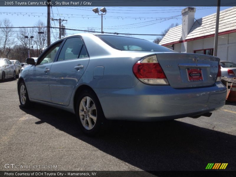 Sky Blue Pearl / Gray 2005 Toyota Camry XLE V6