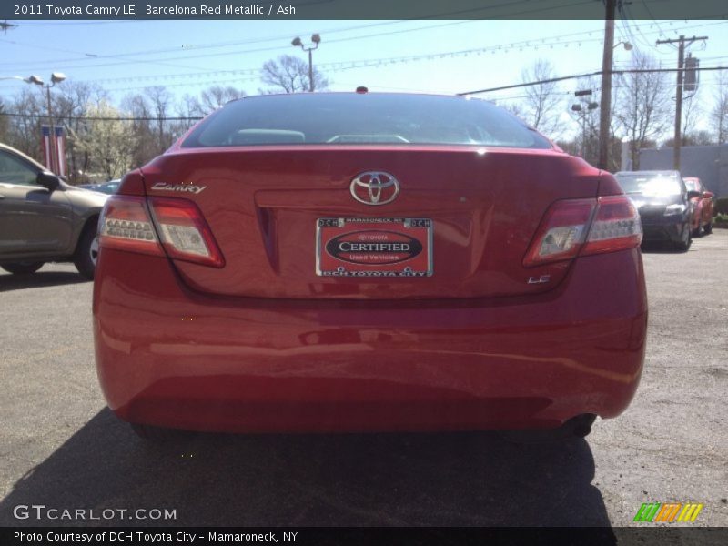 Barcelona Red Metallic / Ash 2011 Toyota Camry LE
