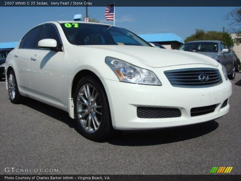 Ivory Pearl / Stone Gray 2007 Infiniti G 35 Sedan