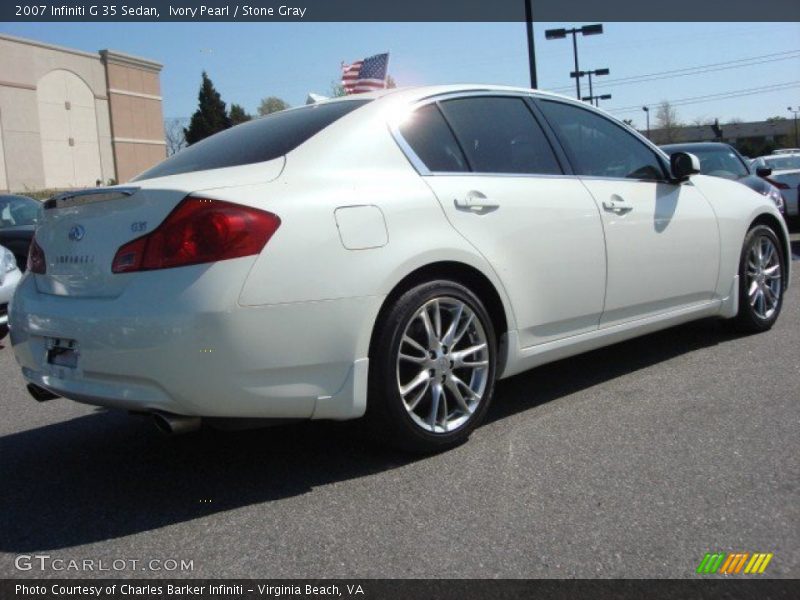 Ivory Pearl / Stone Gray 2007 Infiniti G 35 Sedan
