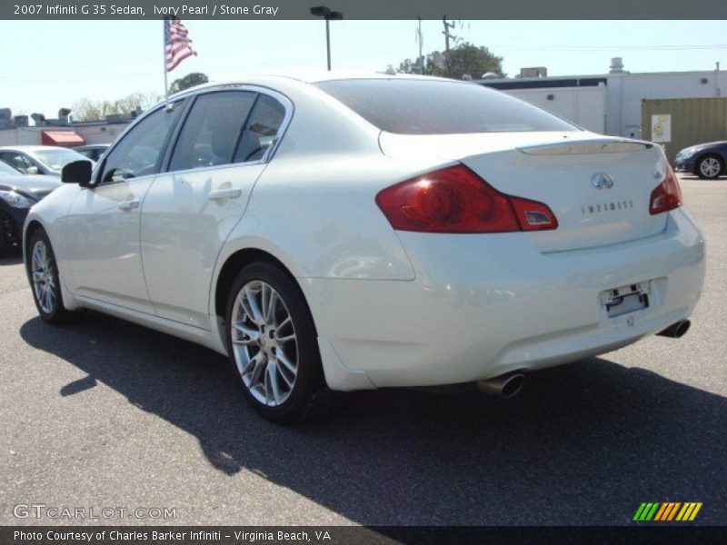 Ivory Pearl / Stone Gray 2007 Infiniti G 35 Sedan