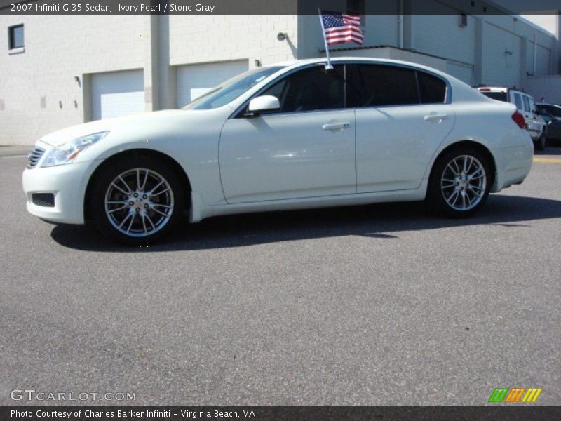 Ivory Pearl / Stone Gray 2007 Infiniti G 35 Sedan