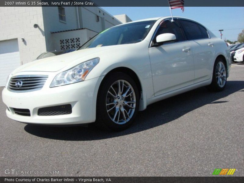 Ivory Pearl / Stone Gray 2007 Infiniti G 35 Sedan