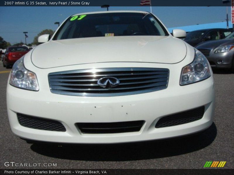 Ivory Pearl / Stone Gray 2007 Infiniti G 35 Sedan