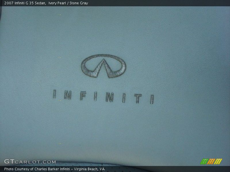 Ivory Pearl / Stone Gray 2007 Infiniti G 35 Sedan
