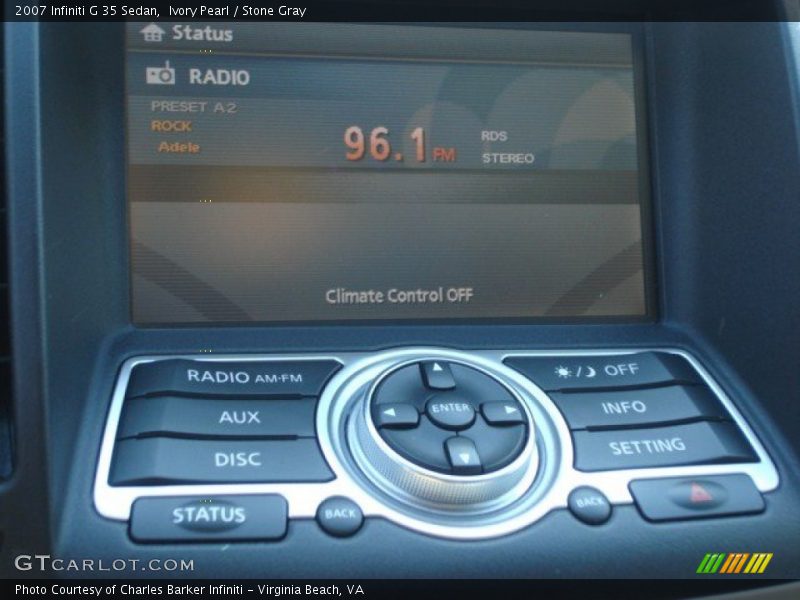 Ivory Pearl / Stone Gray 2007 Infiniti G 35 Sedan