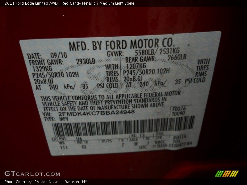 Red Candy Metallic / Medium Light Stone 2011 Ford Edge Limited AWD