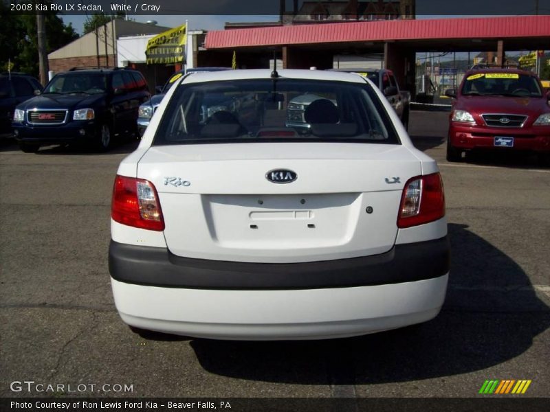White / Gray 2008 Kia Rio LX Sedan