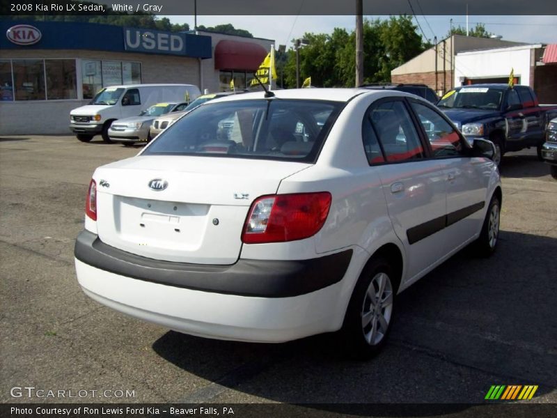 White / Gray 2008 Kia Rio LX Sedan