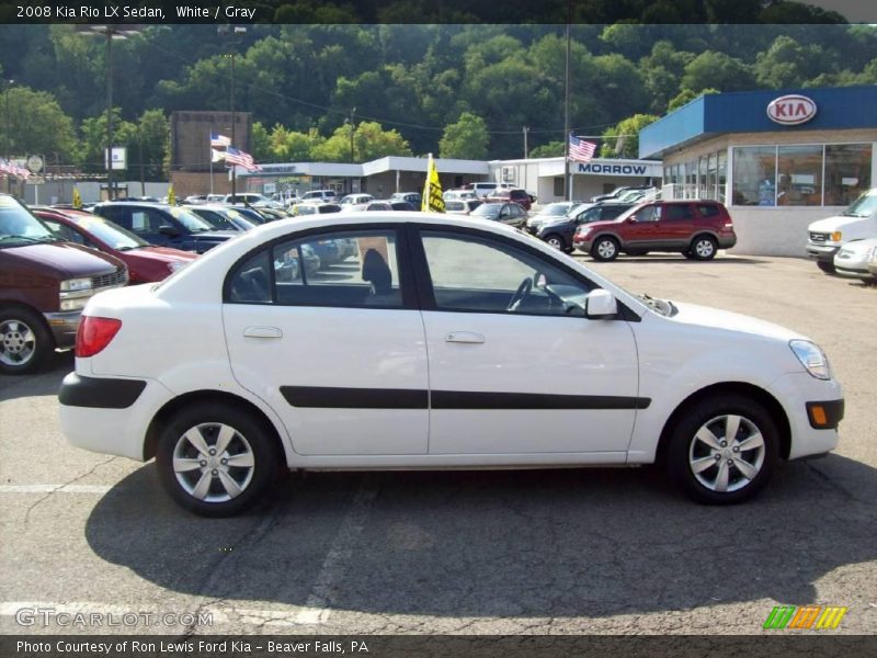 White / Gray 2008 Kia Rio LX Sedan