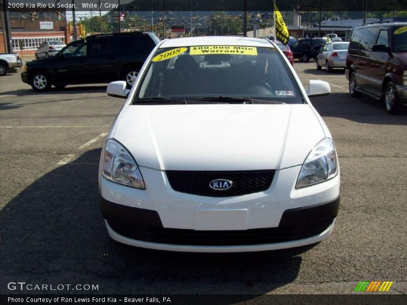 White / Gray 2008 Kia Rio LX Sedan