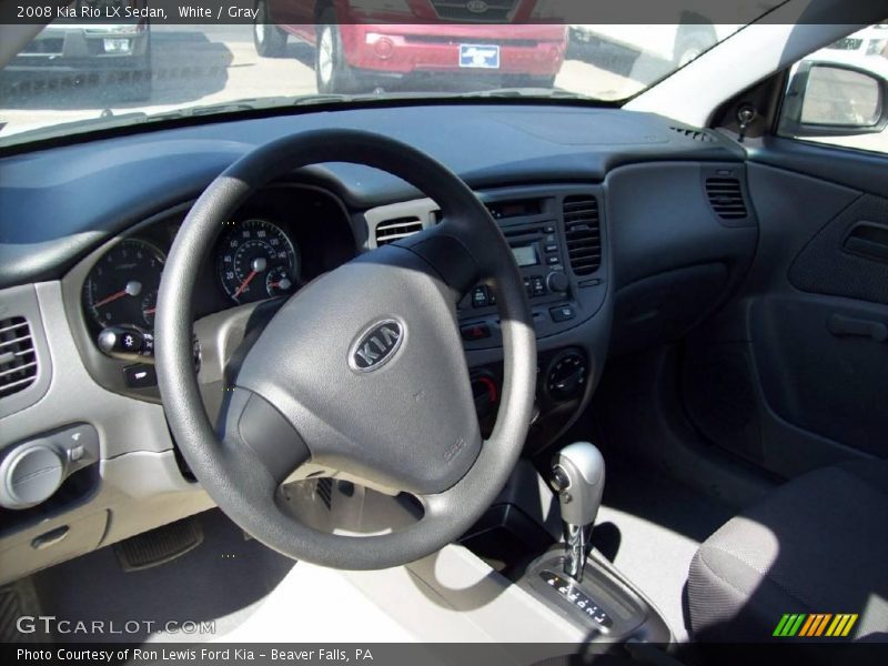 White / Gray 2008 Kia Rio LX Sedan