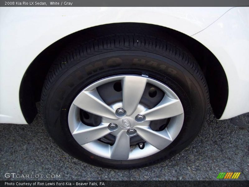 White / Gray 2008 Kia Rio LX Sedan
