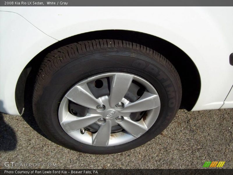 White / Gray 2008 Kia Rio LX Sedan