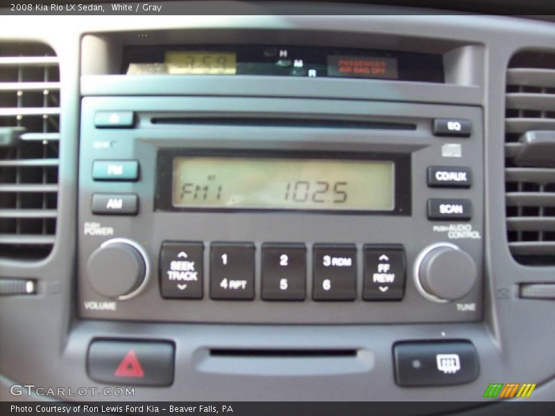 White / Gray 2008 Kia Rio LX Sedan