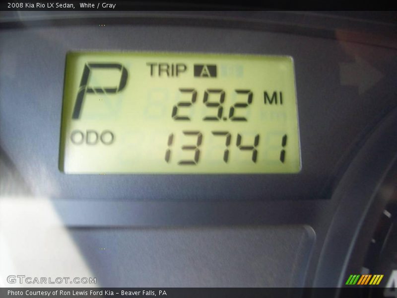 White / Gray 2008 Kia Rio LX Sedan