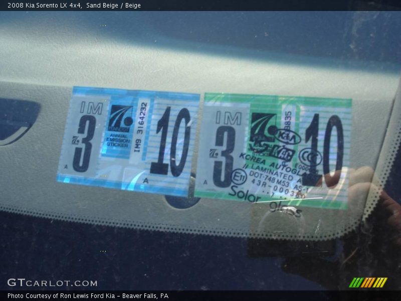 Sand Beige / Beige 2008 Kia Sorento LX 4x4