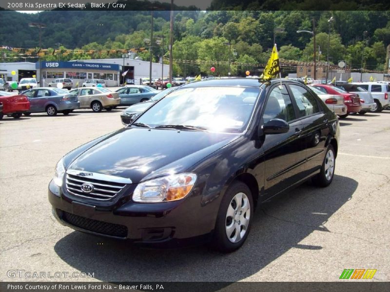 Black / Gray 2008 Kia Spectra EX Sedan