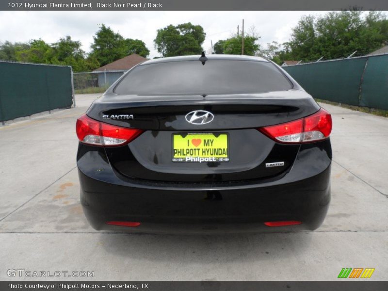 Black Noir Pearl / Black 2012 Hyundai Elantra Limited