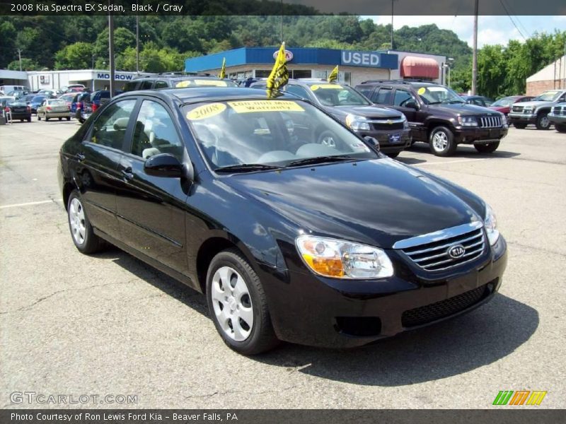 Black / Gray 2008 Kia Spectra EX Sedan