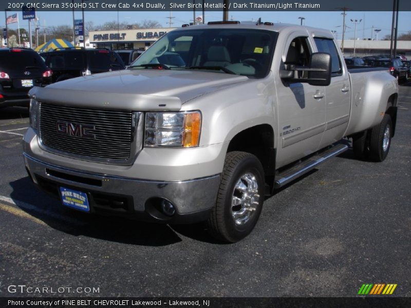 Silver Birch Metallic / Dark Titanium/Light Titanium 2007 GMC Sierra 3500HD SLT Crew Cab 4x4 Dually