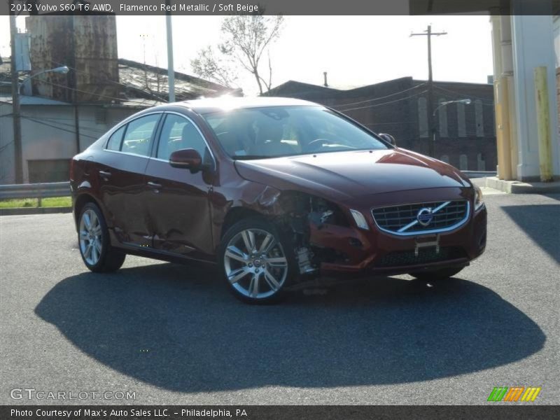 Flamenco Red Metallic / Soft Beige 2012 Volvo S60 T6 AWD