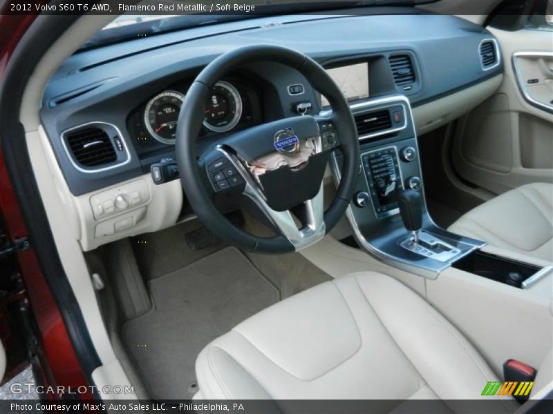 Flamenco Red Metallic / Soft Beige 2012 Volvo S60 T6 AWD