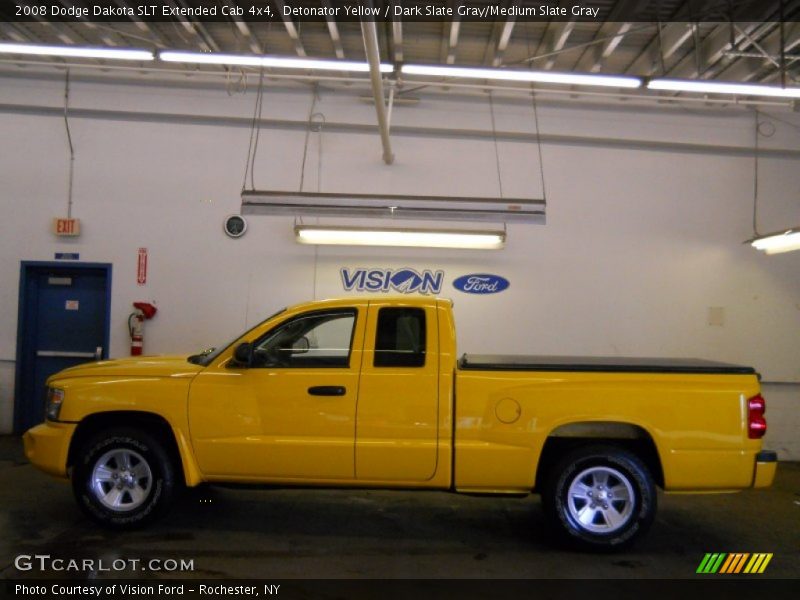 Detonator Yellow / Dark Slate Gray/Medium Slate Gray 2008 Dodge Dakota SLT Extended Cab 4x4