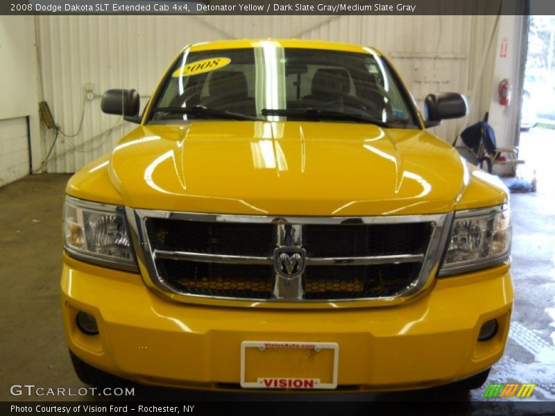 Detonator Yellow / Dark Slate Gray/Medium Slate Gray 2008 Dodge Dakota SLT Extended Cab 4x4