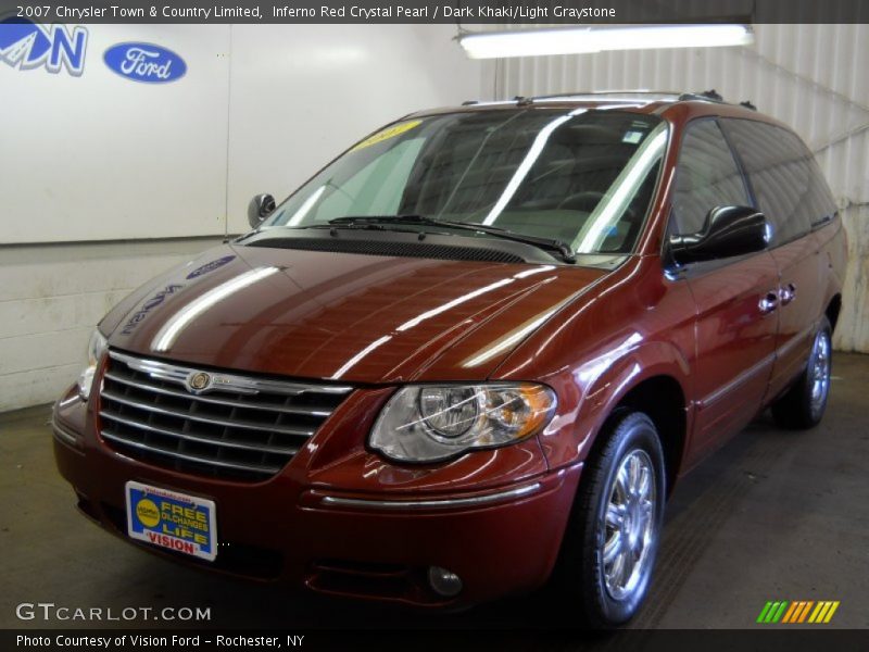 Inferno Red Crystal Pearl / Dark Khaki/Light Graystone 2007 Chrysler Town & Country Limited