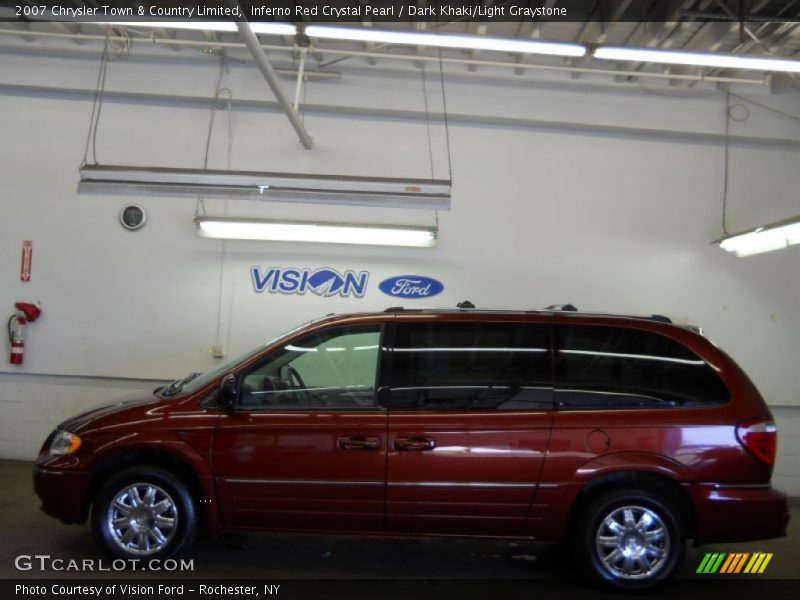 Inferno Red Crystal Pearl / Dark Khaki/Light Graystone 2007 Chrysler Town & Country Limited