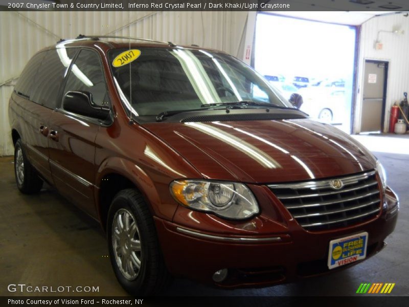 Inferno Red Crystal Pearl / Dark Khaki/Light Graystone 2007 Chrysler Town & Country Limited