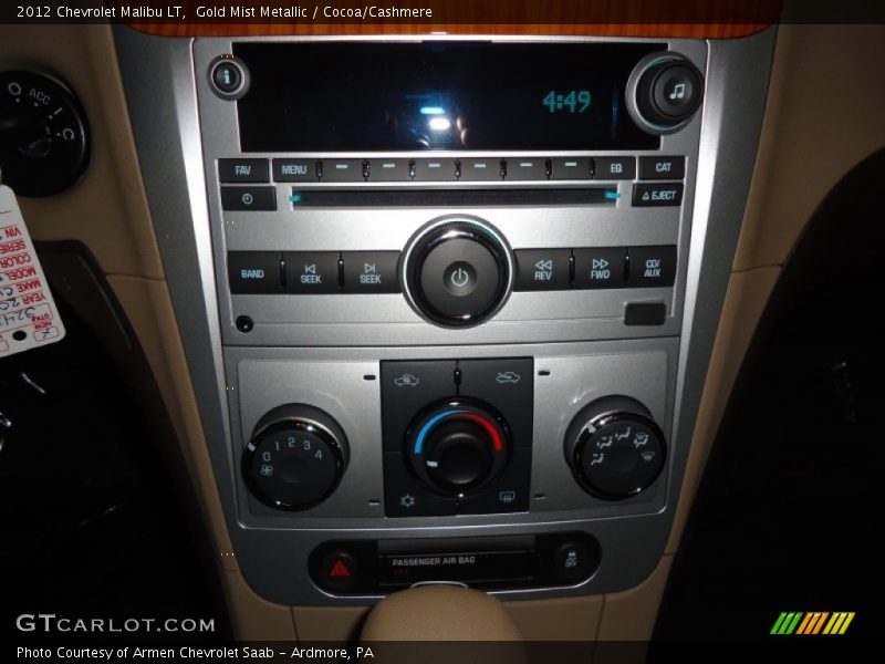 Gold Mist Metallic / Cocoa/Cashmere 2012 Chevrolet Malibu LT