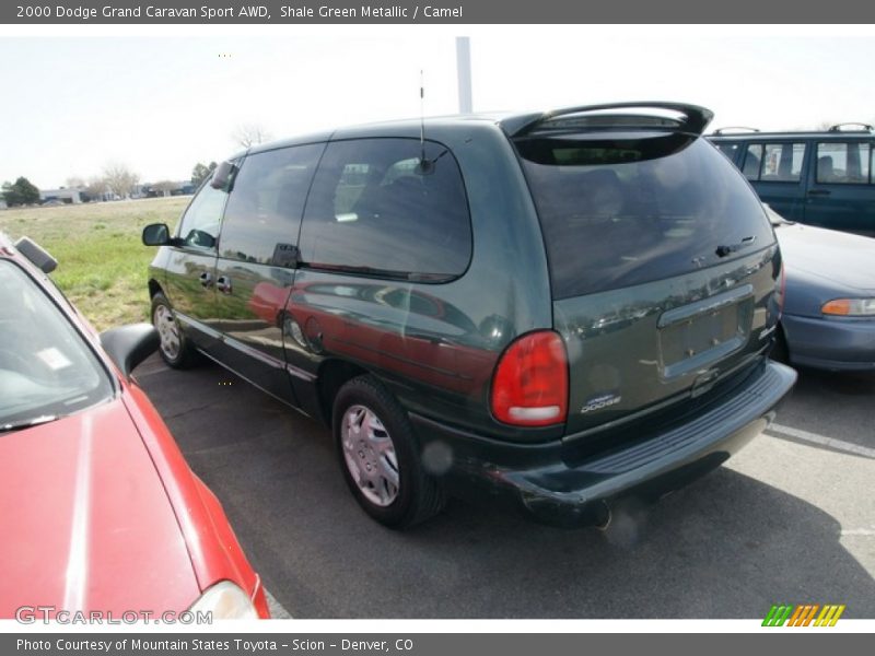 Shale Green Metallic / Camel 2000 Dodge Grand Caravan Sport AWD