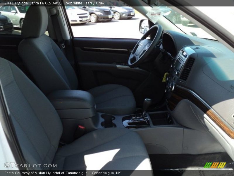 Frost White Pearl / Gray 2011 Hyundai Santa Fe GLS AWD