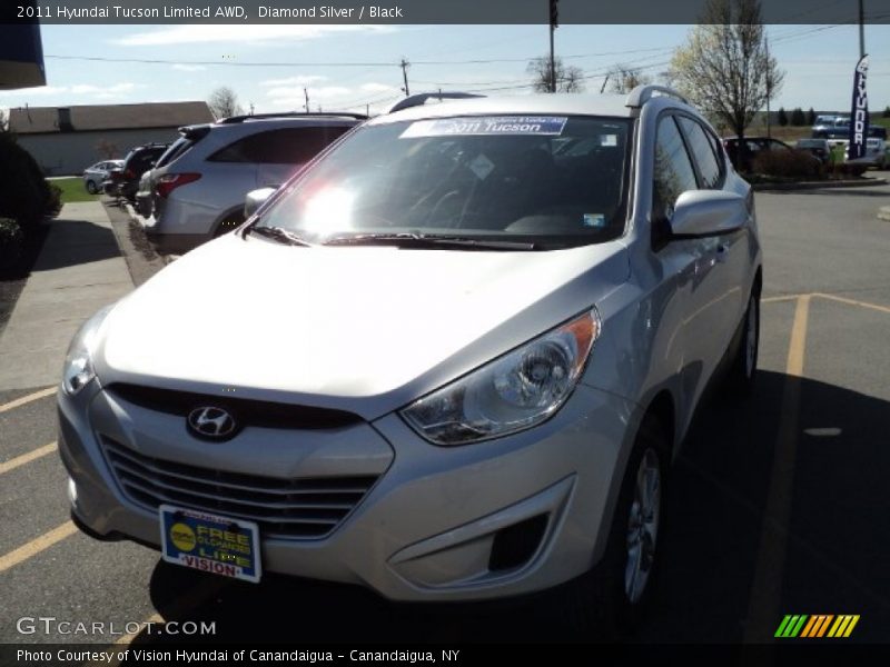 Diamond Silver / Black 2011 Hyundai Tucson Limited AWD