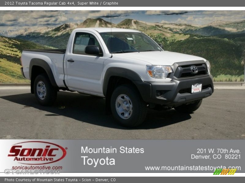 Super White / Graphite 2012 Toyota Tacoma Regular Cab 4x4