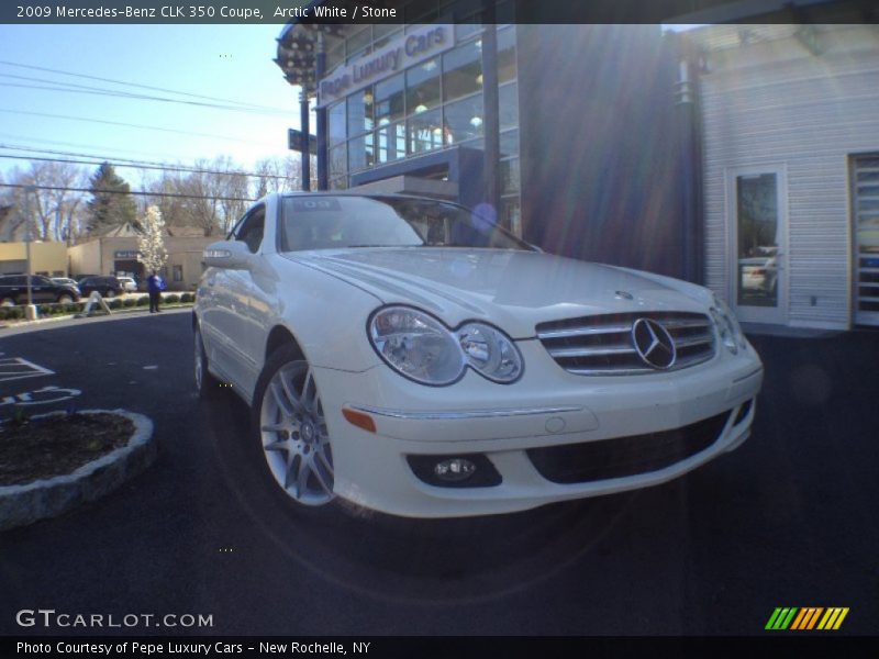 Arctic White / Stone 2009 Mercedes-Benz CLK 350 Coupe