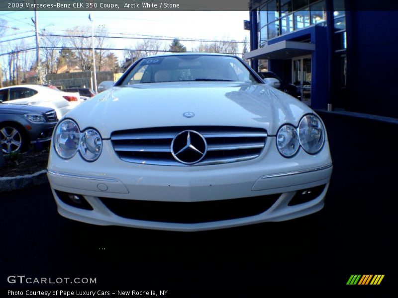 Arctic White / Stone 2009 Mercedes-Benz CLK 350 Coupe