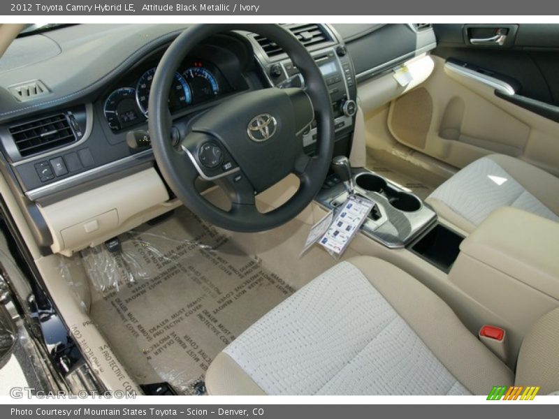 Attitude Black Metallic / Ivory 2012 Toyota Camry Hybrid LE