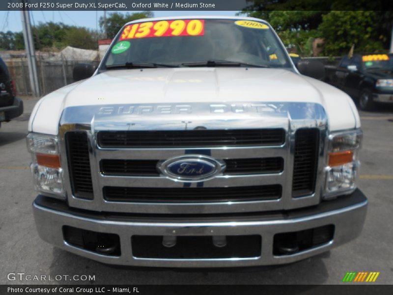 Oxford White / Medium Stone 2008 Ford F250 Super Duty XL SuperCab