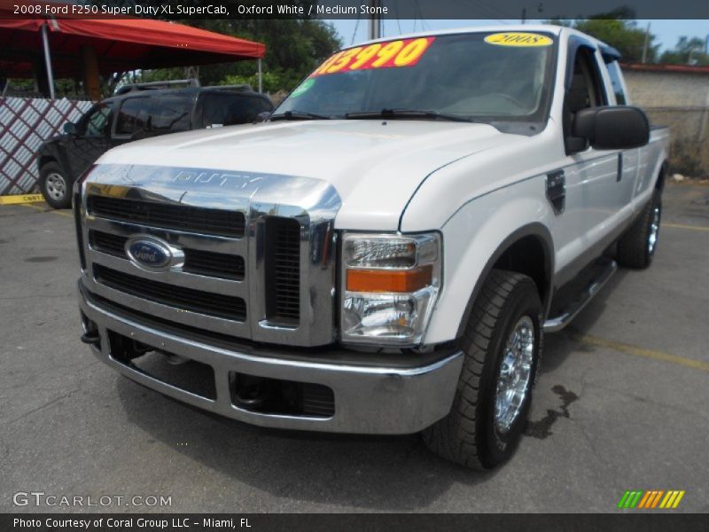 Oxford White / Medium Stone 2008 Ford F250 Super Duty XL SuperCab