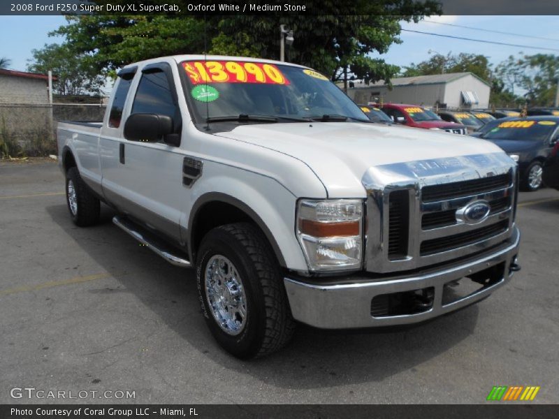Oxford White / Medium Stone 2008 Ford F250 Super Duty XL SuperCab