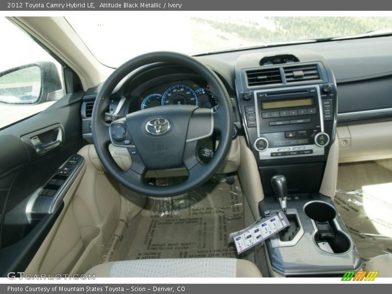 Attitude Black Metallic / Ivory 2012 Toyota Camry Hybrid LE