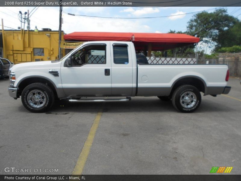 Oxford White / Medium Stone 2008 Ford F250 Super Duty XL SuperCab