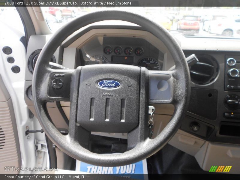 Oxford White / Medium Stone 2008 Ford F250 Super Duty XL SuperCab