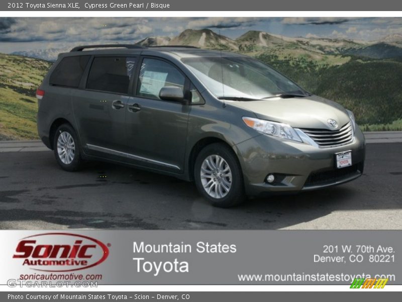 Cypress Green Pearl / Bisque 2012 Toyota Sienna XLE