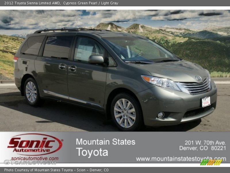 Cypress Green Pearl / Light Gray 2012 Toyota Sienna Limited AWD